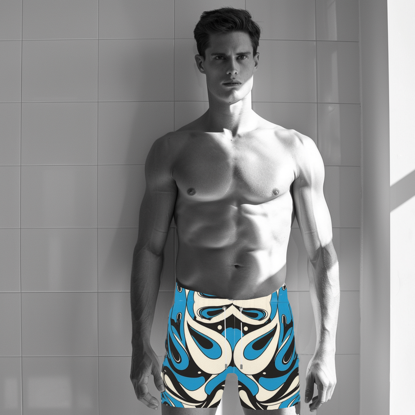 FEWR Active Swim Shorts - Blue Paisley