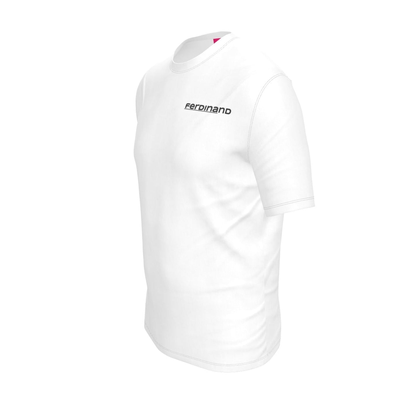 FEWR Mens White T Shirt - Black and Pink F Logo