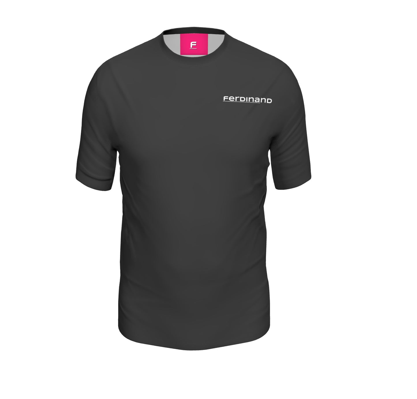 FEWR Mens Active Black T-Shirt - White and Pink F Logo