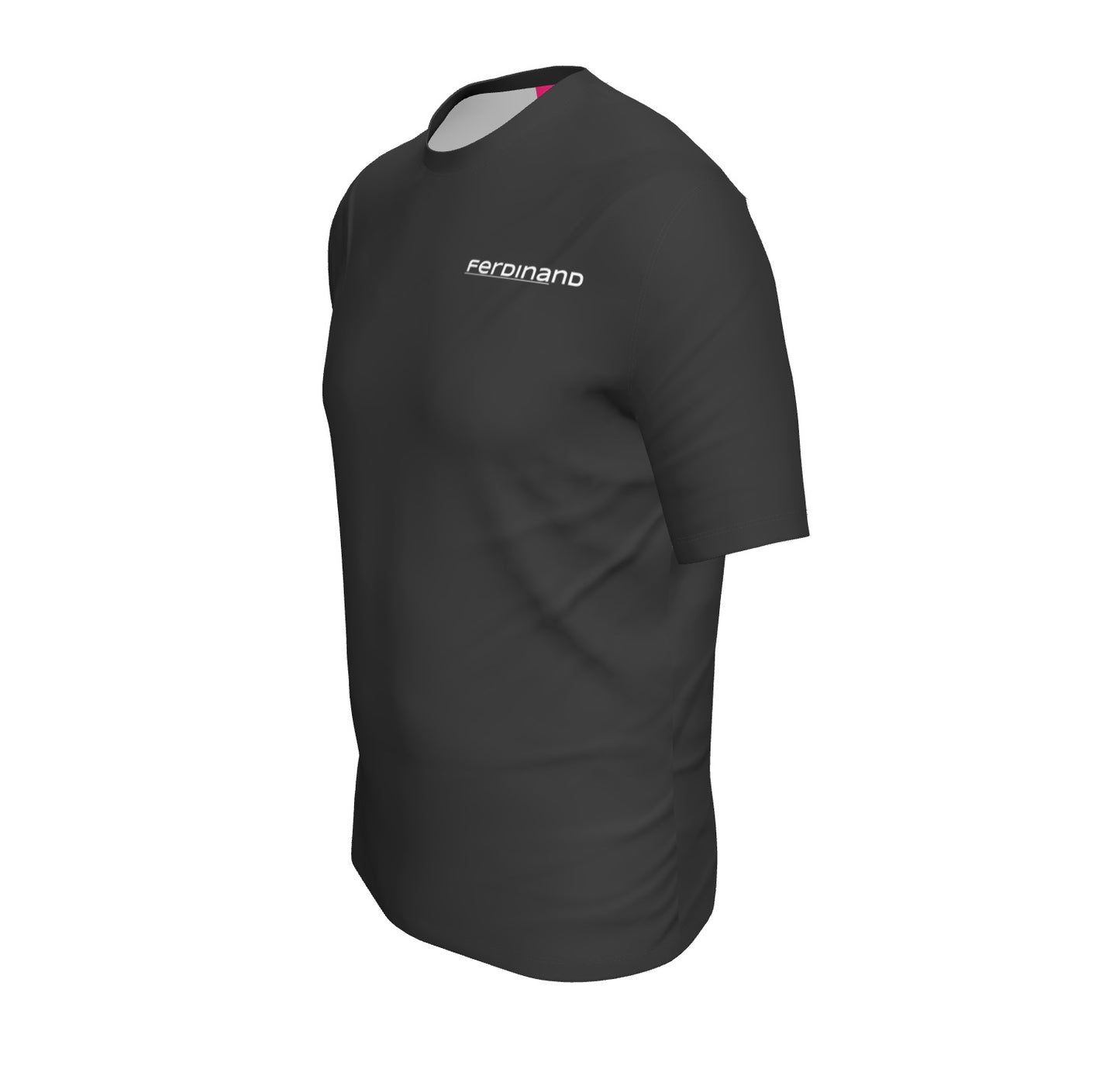 FEWR Mens Active Black T-Shirt - White and Pink F Logo