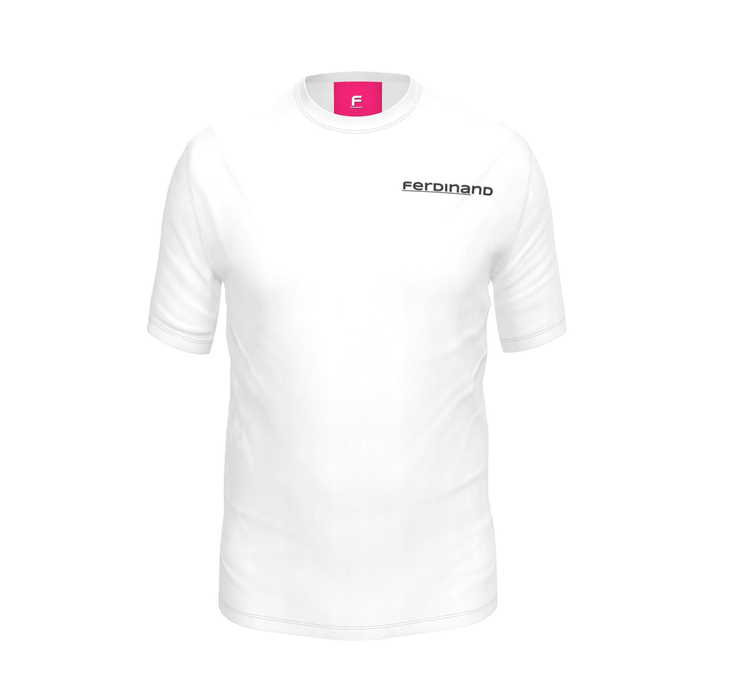 Ferdinand Mens Active White T-Shirt - Pink and Shite F Flag