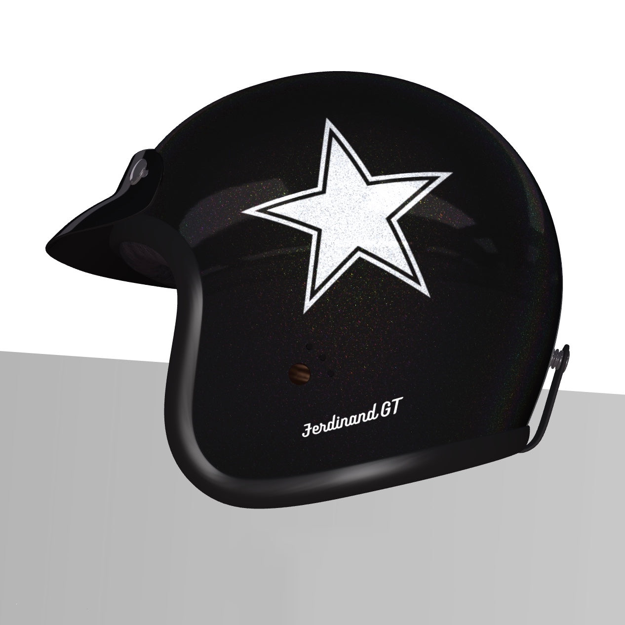 FEWR GT Retro Silver Black Helmet - ECE Certified