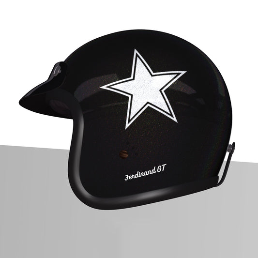 FEWR GT Retro Silver Black Helmet - ECE Certified