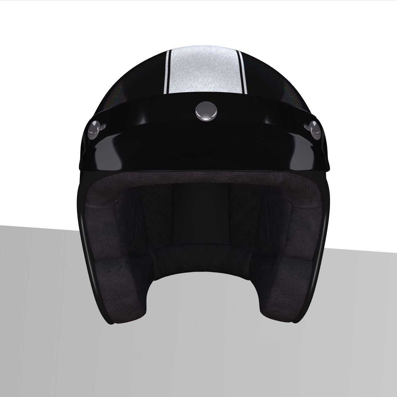 FEWR GT Retro Silver Black Helmet - ECE Certified