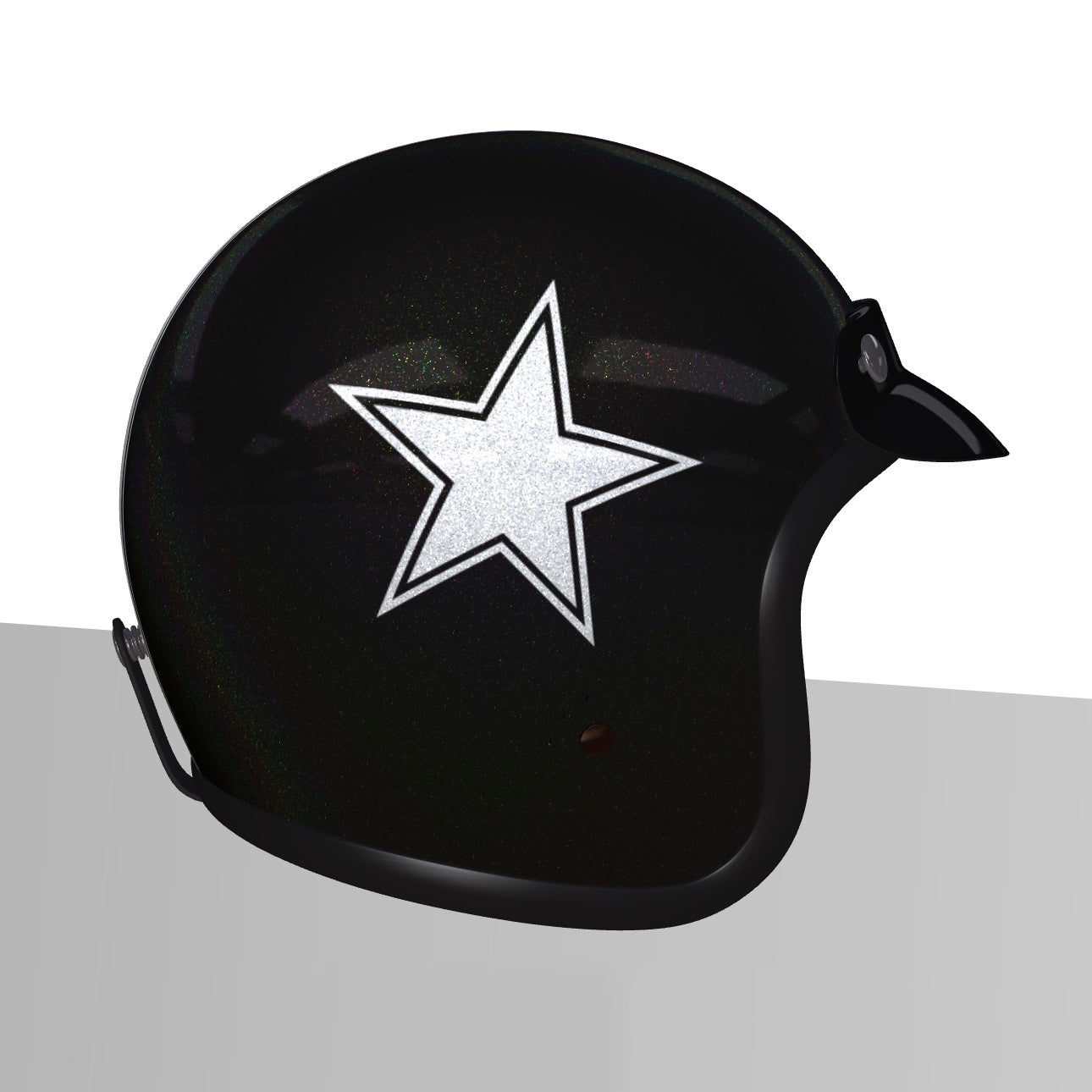 FEWR GT Retro Silver Black Helmet - ECE Certified