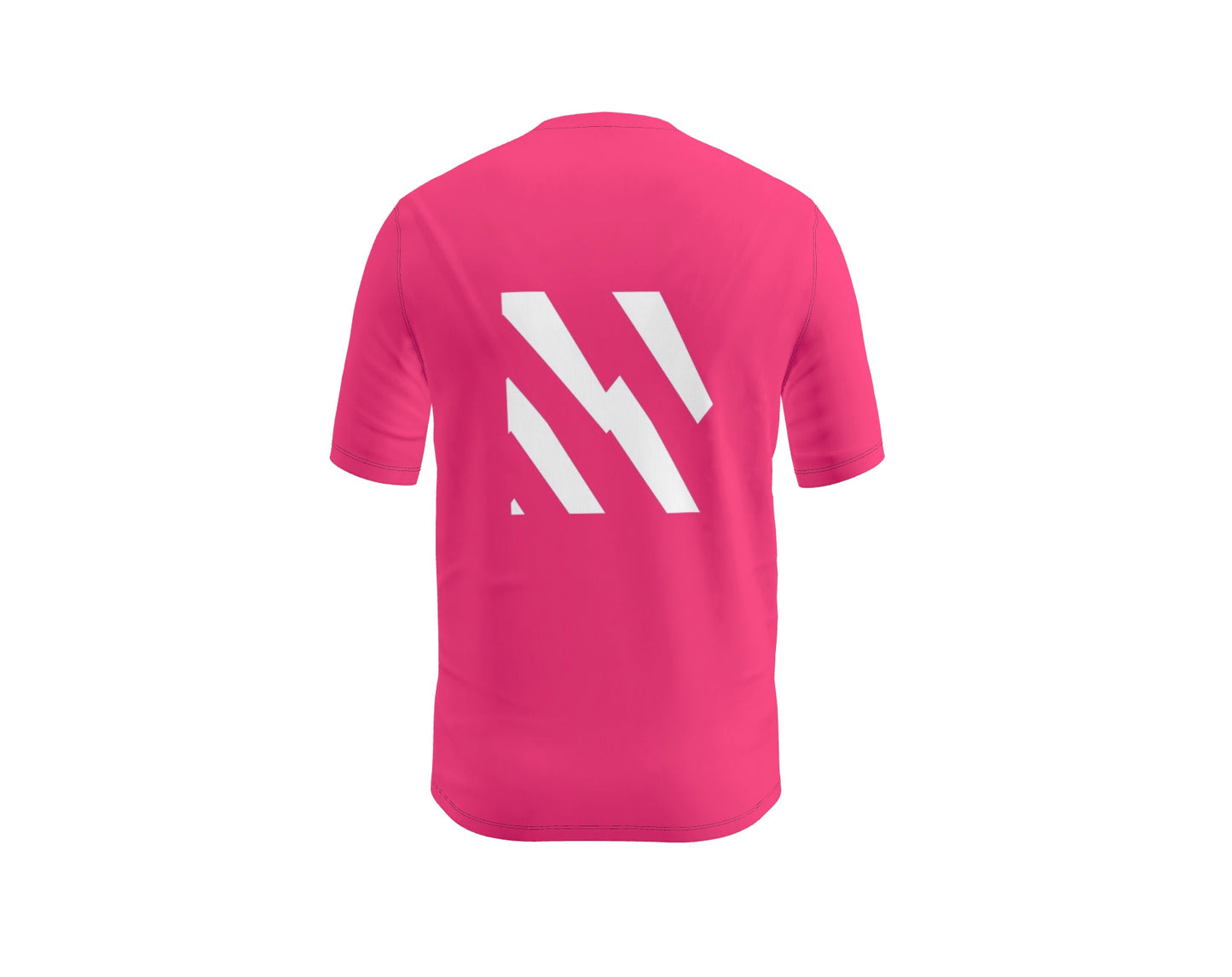 FEWR Mens Active Pink T-Shirt - White BOLT without Arm Patch