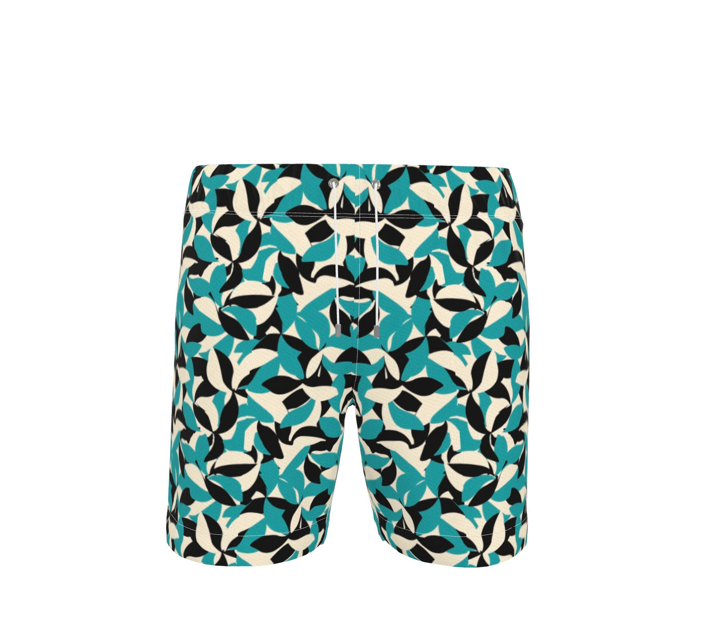 FEWR Active Swim Shorts - Teal Leaves