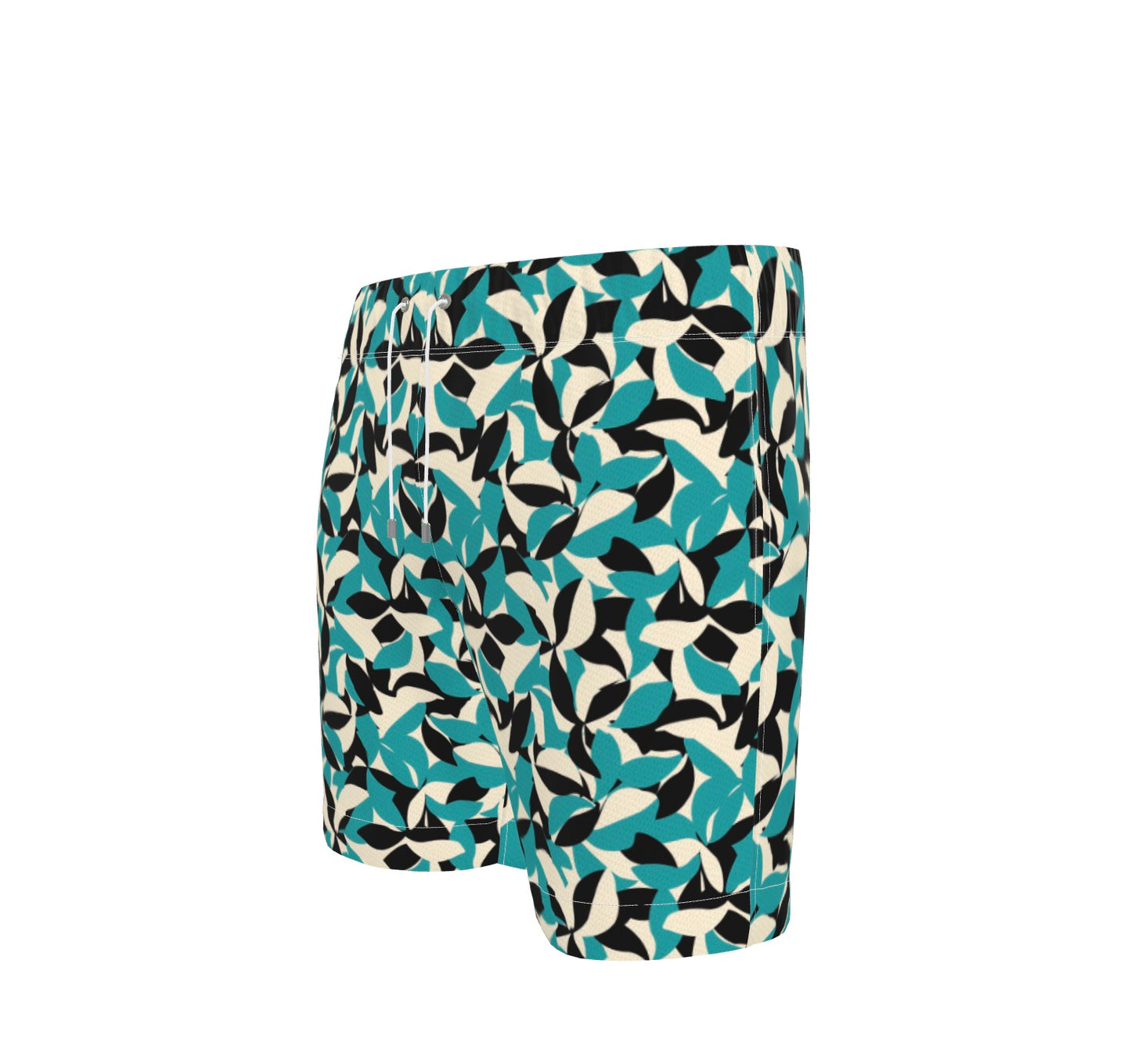 FEWR Active Swim Shorts - Teal Leaves