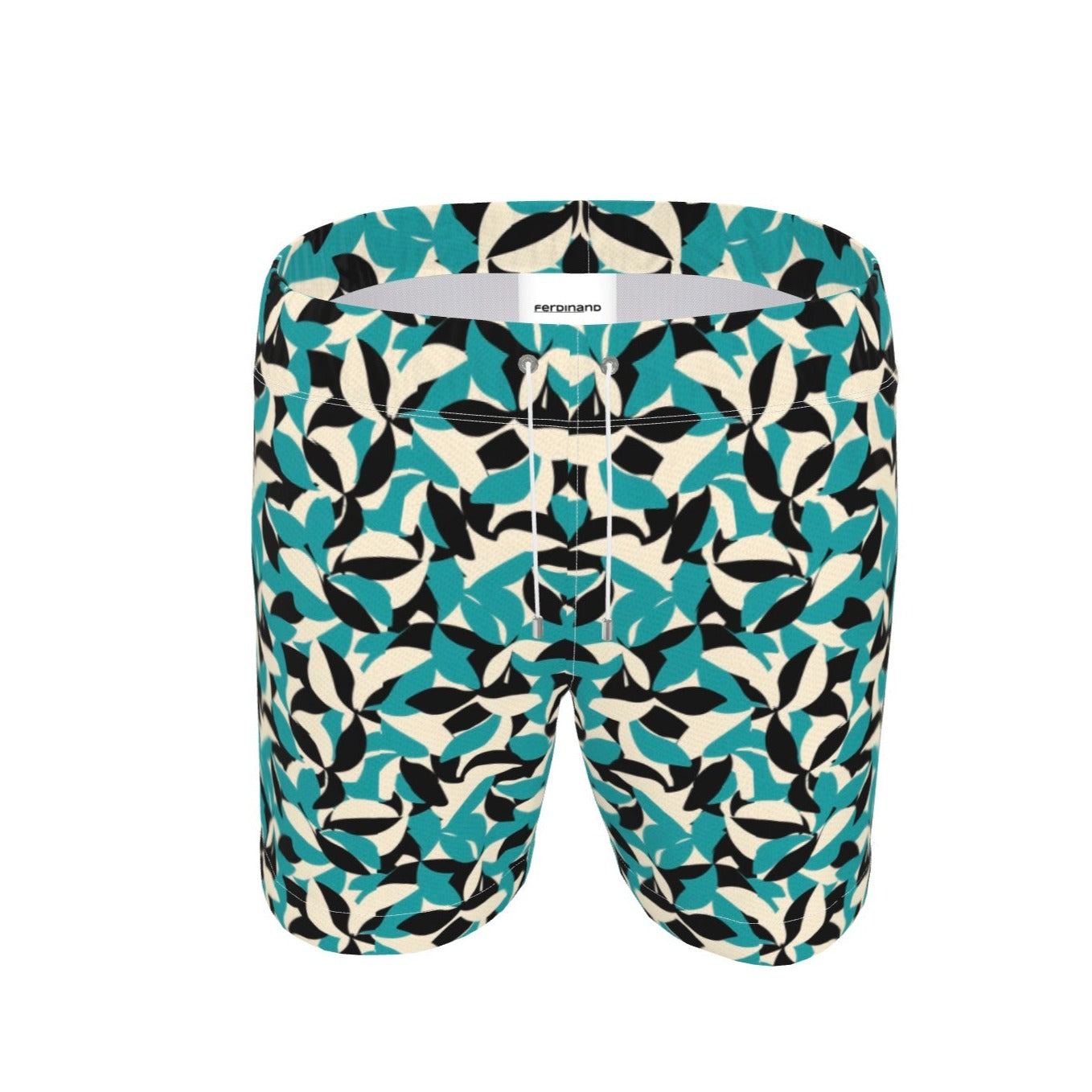 FEWR Active Swim Shorts - Teal Leaves