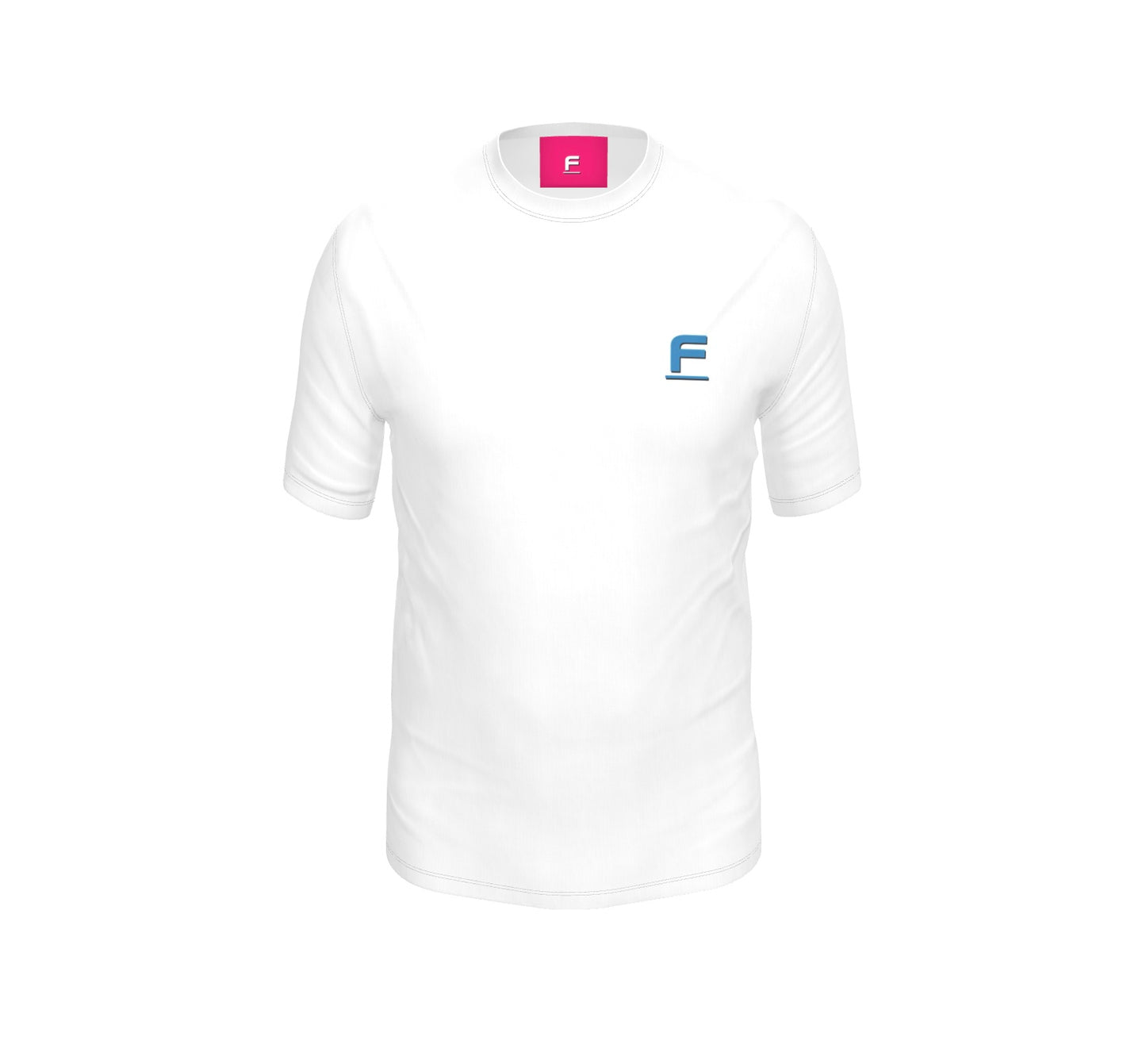 FEWR Mens White T-Shirt -  F Icon In Blue, Black Shadow