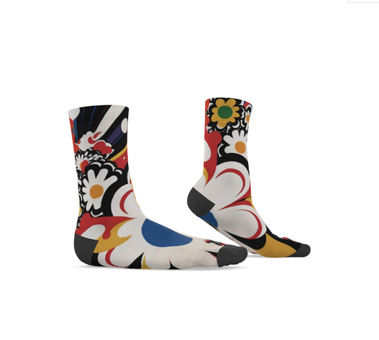 FEWR Mens Design Socks - Flowerbomb Red