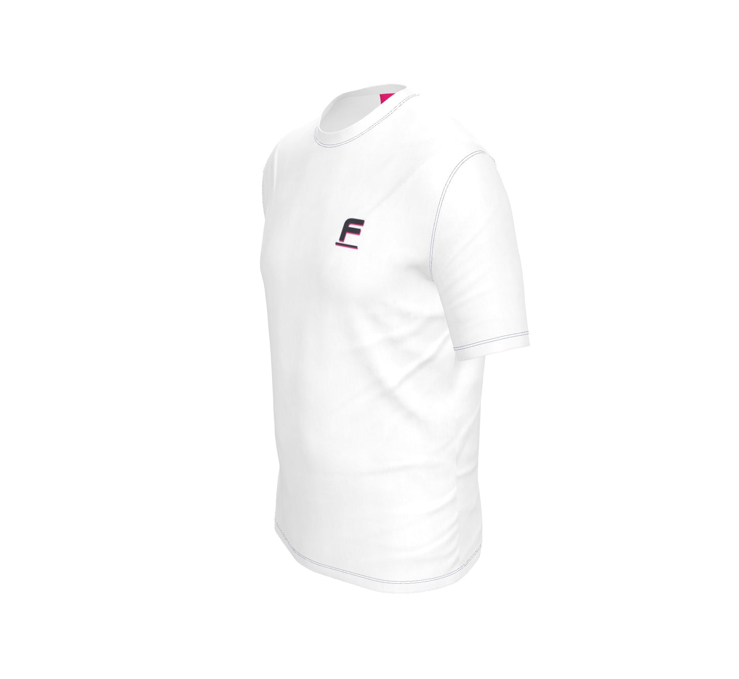 FEWR Mens White T-Shirt - F Icon In Black, Pink Shadow