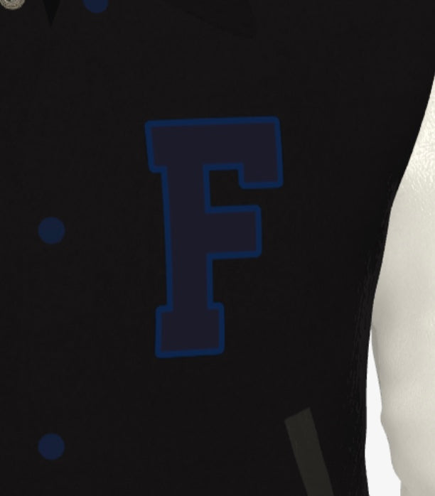 Stealth Influencer - FEWR Varsity Jacket ("Limited" Edition,  Black on Blue)