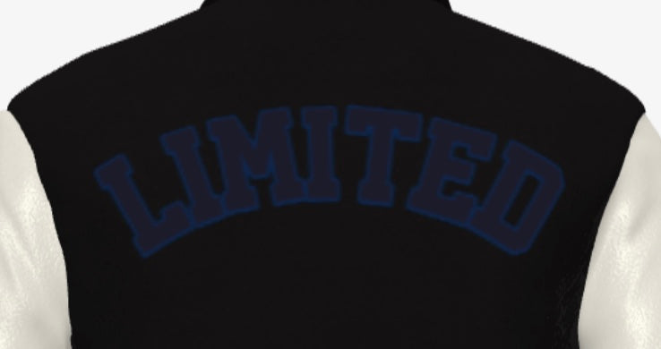 Stealth Influencer - FEWR Varsity Jacket ("Limited" Edition,  Black, Blue, Cream)
