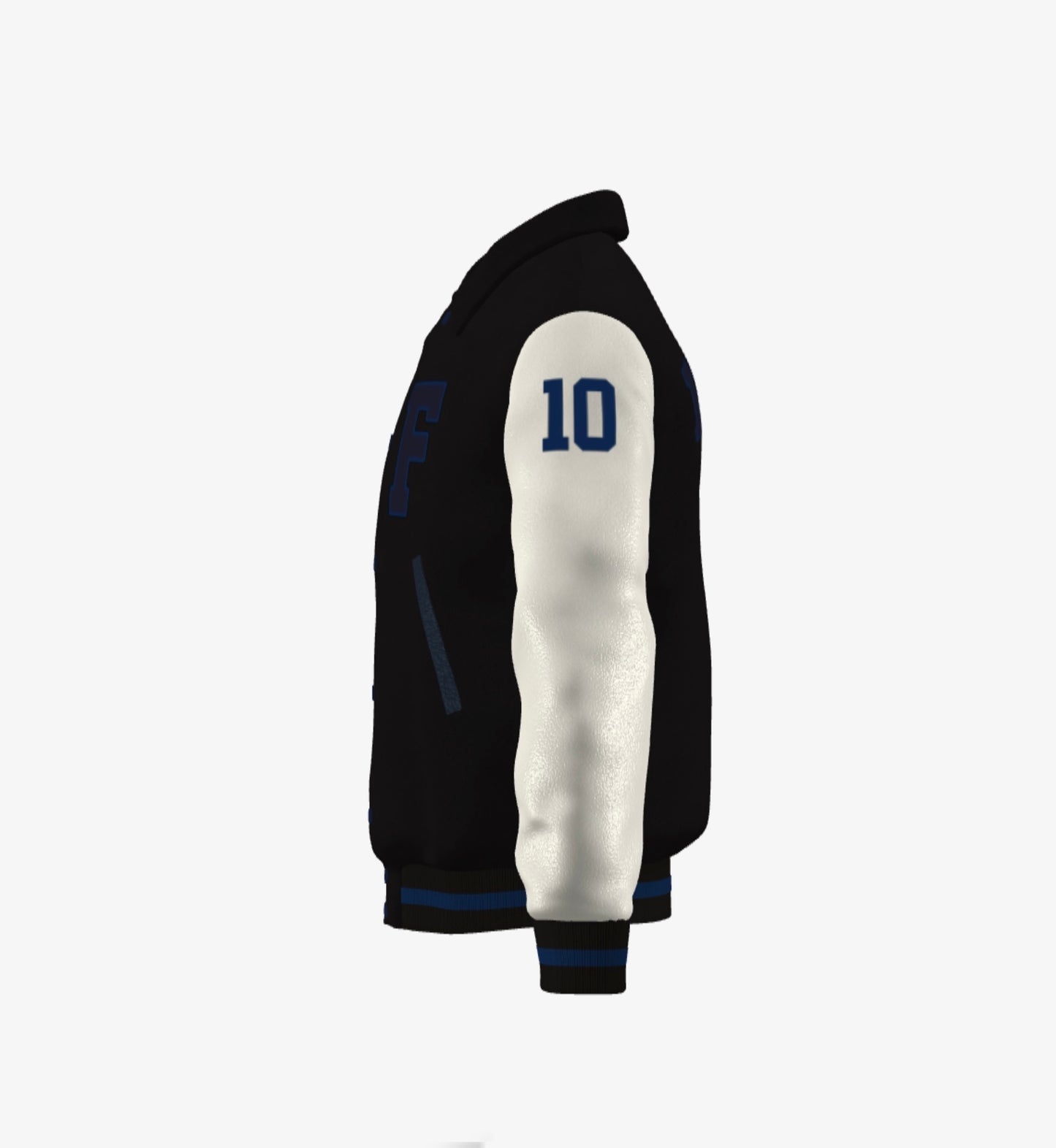 Stealth Influencer - FEWR Varsity Jacket ("Limited" Edition,  Black, Blue, Cream)