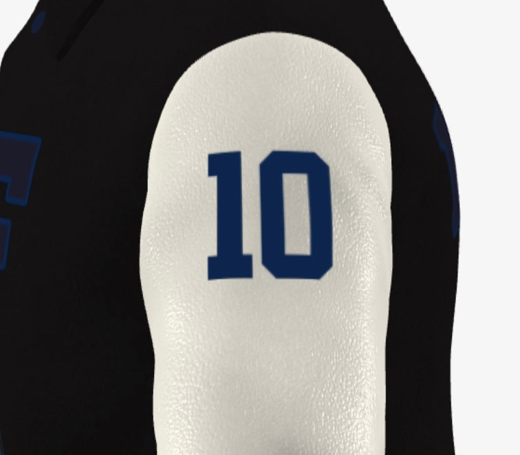 Stealth Influencer - FEWR Varsity Jacket ("Limited" Edition,  Black, Blue, Cream)