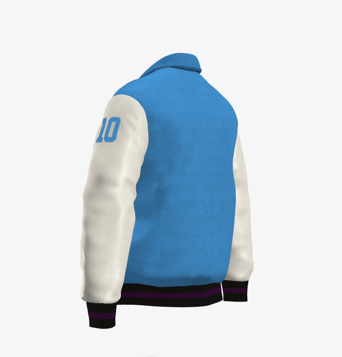 FEWR Varsity Jacket in Blue, Cream and Purple - Blueberry (ii)