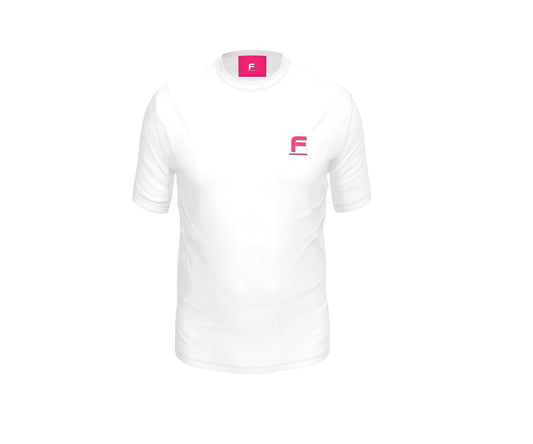 FEWR Mens Pink F Flag (Front Only) Blue Accent White Tee Beach SS24