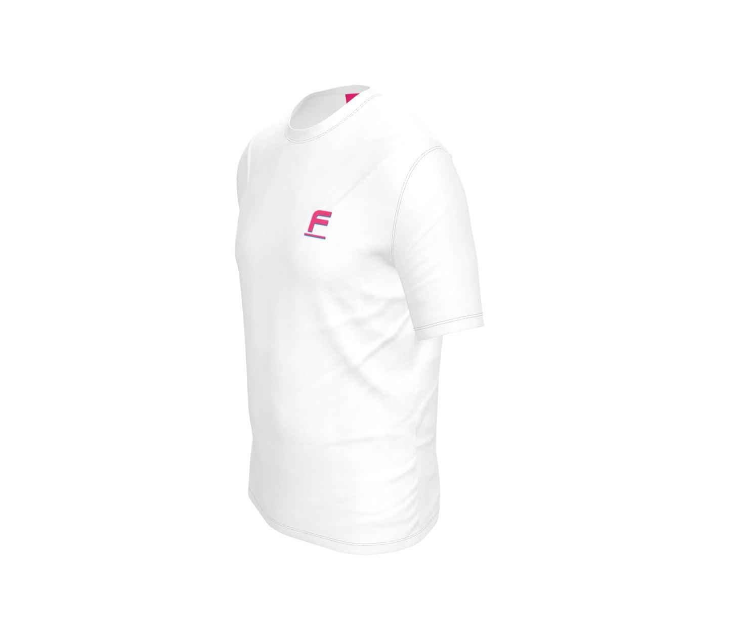 FEWR Mens Pink F Flag (Front Only) Blue Accent White Tee Beach SS24
